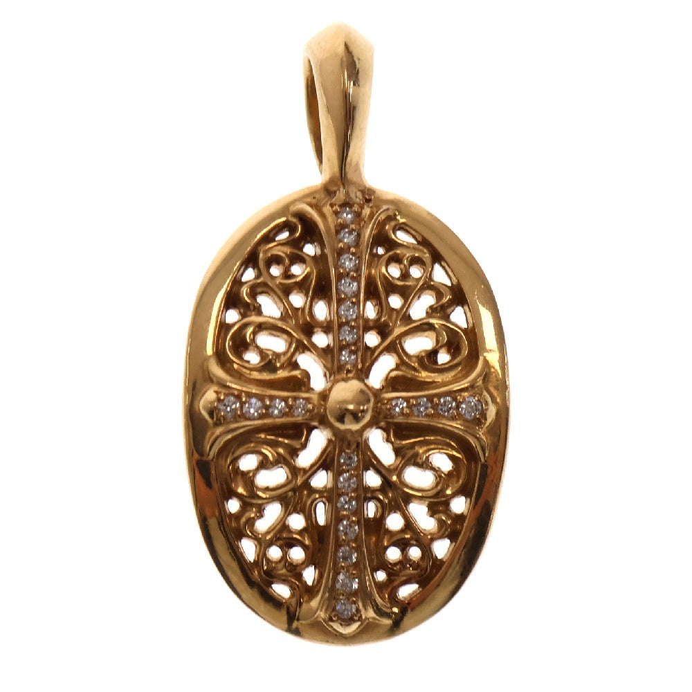 CHROME HEARTS(クロムハーツ) 22K CLSC OVAL P DMND クラシックオーバル PAVEダイヤ ゴールドネックレストップ ゴールド