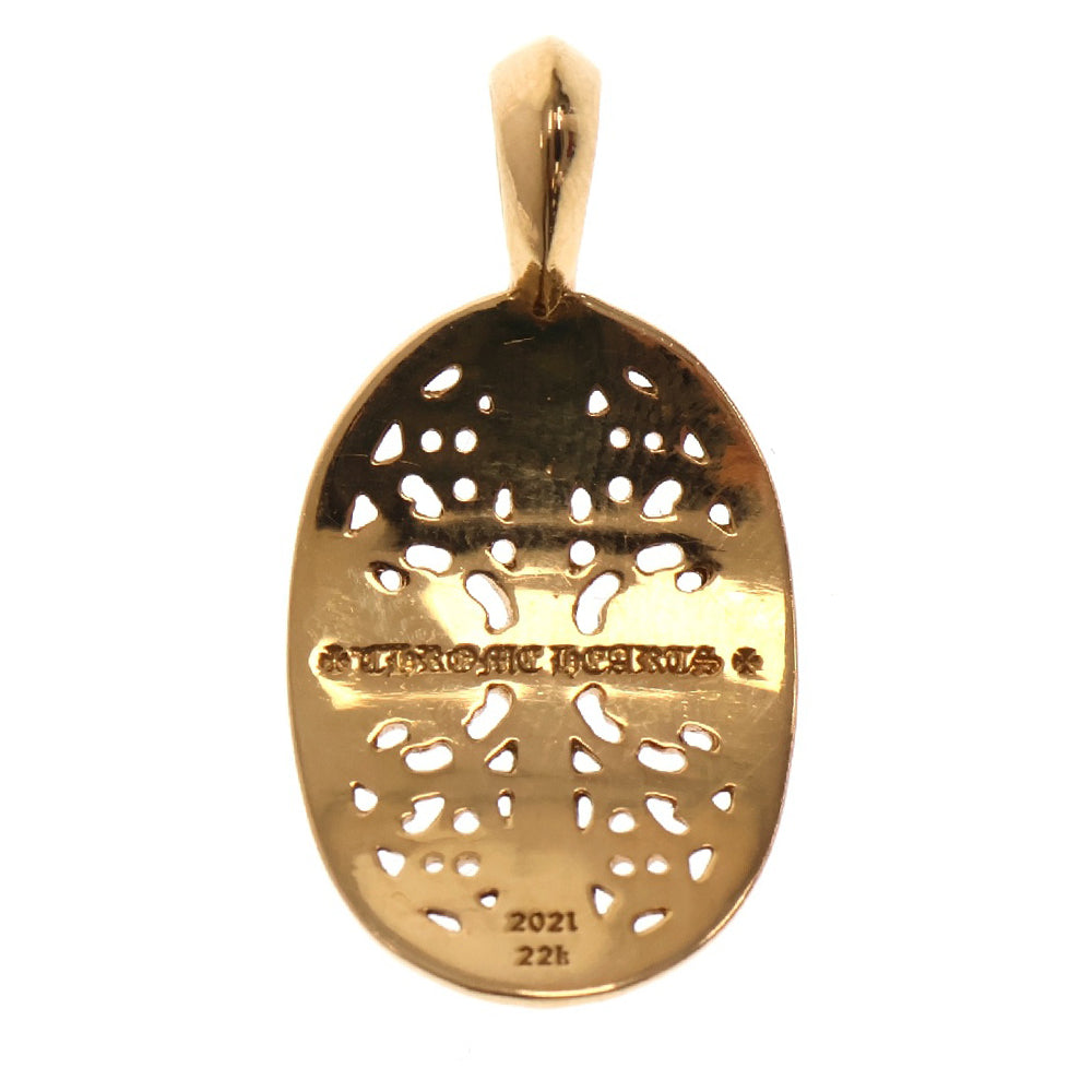CHROME HEARTS(クロムハーツ) 22K CLSC OVAL P DMND クラシックオーバル PAVEダイヤ ゴールドネックレストップ ゴールド