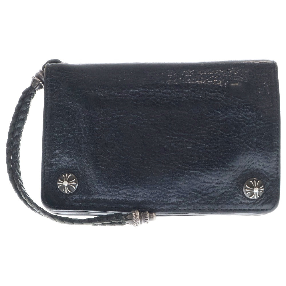 CHROME HEARTS(クロムハーツ) 2ZIP STRAP 2ジップストラップ ストラップ付クロスボールボタンレザーウォレット財布