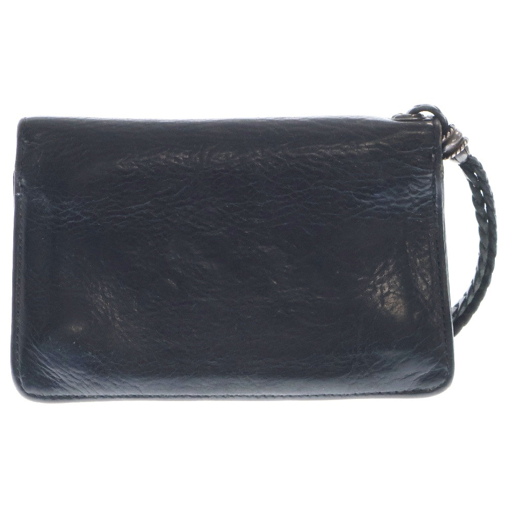 CHROME HEARTS(クロムハーツ) 2ZIP STRAP 2ジップストラップ ストラップ付クロスボールボタンレザーウォレット財布
