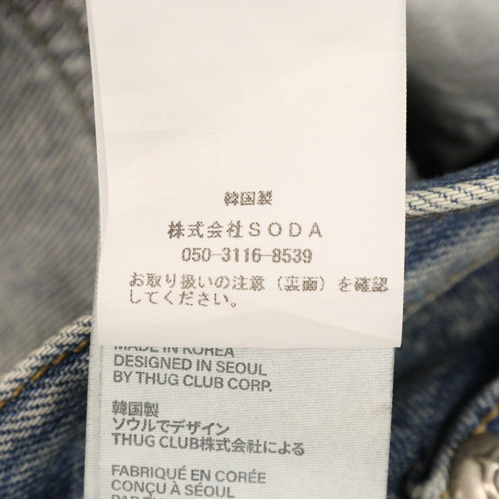 THUG CLUB(サグクラブ) CHIMERA PANTS キメラ バギーデニムパンツ インディゴ TC24PT2002