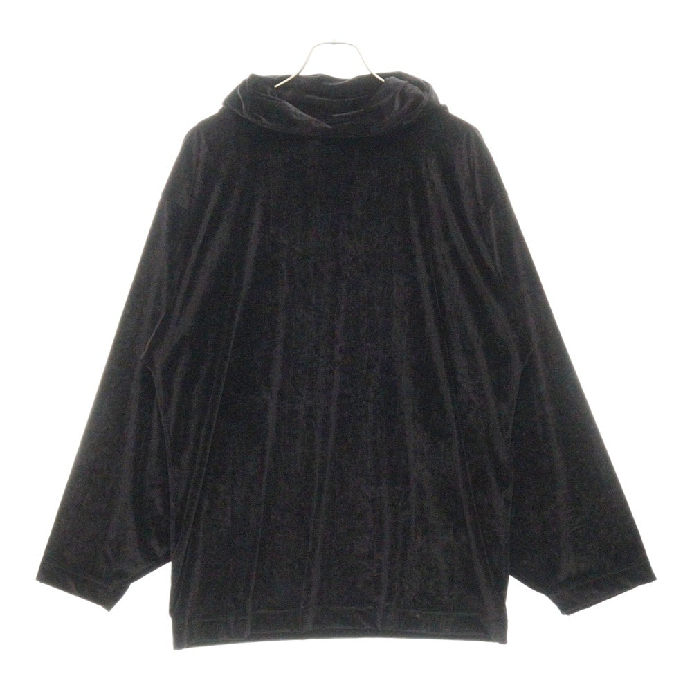BALENCIAGA(バレンシアガ) 24AW VELVET HOODIE 720654 TK022 ベルベット プルオーバーパーカー レディース パーカー ブラック
