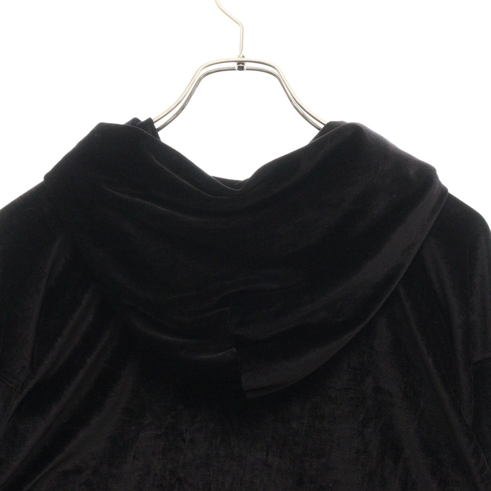 BALENCIAGA(バレンシアガ) 24AW VELVET HOODIE 720654 TK022 ベルベット プルオーバーパーカー レディース パーカー ブラック