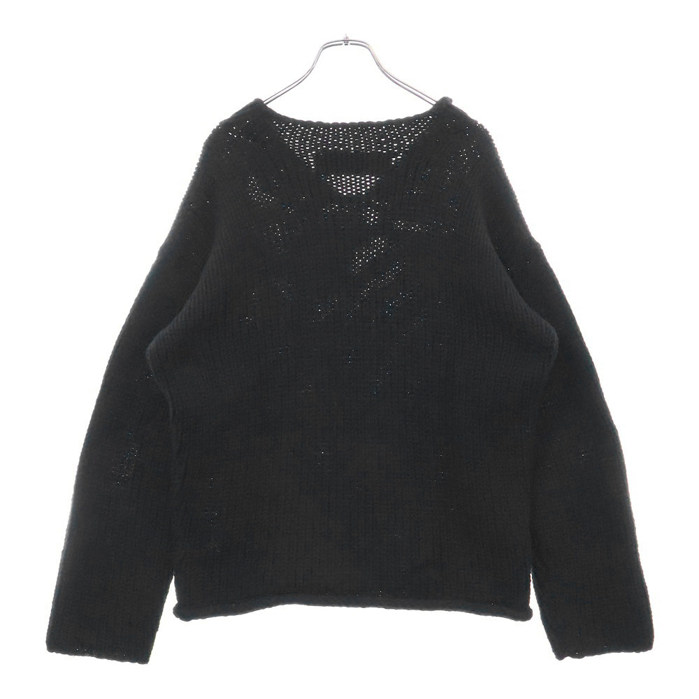 CHROME HEARTS(クロムハーツ) レザークロスパッチ ニット セーター ブラック
