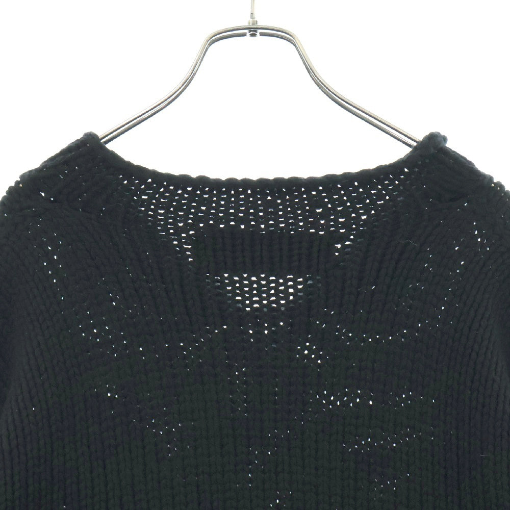 CHROME HEARTS(クロムハーツ) レザークロスパッチ ニット セーター ブラック