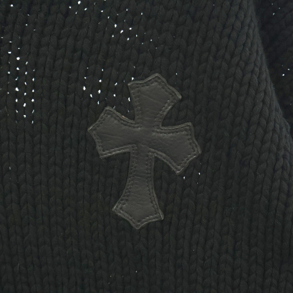 CHROME HEARTS(クロムハーツ) レザークロスパッチ ニット セーター ブラック