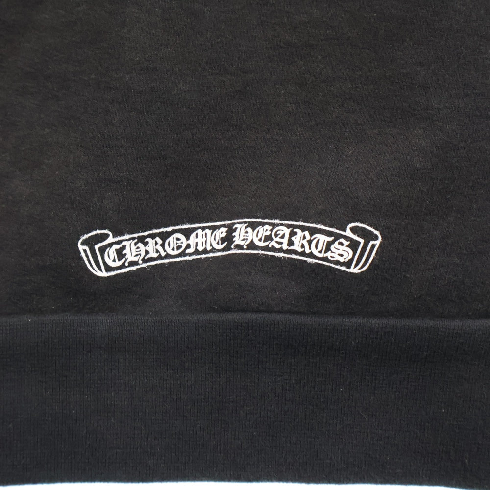 CHROME HEARTS(クロムハーツ) HORSESHOE PULLOVER HOODIE ホースシュープリント アームフローラル スウェットプルオーバーパーカー ブラック