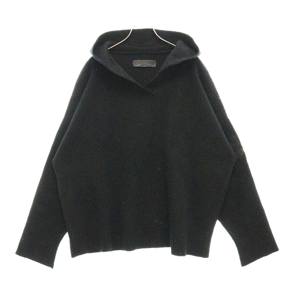 CHROME HEARTS(クロムハーツ) MED/LRG ハラコクロスパッチ コットン/ナイロンニット プルオーバーパーカー ブラック