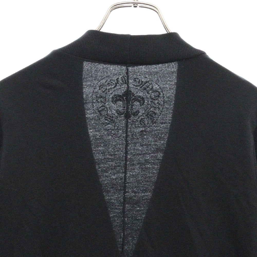 CHROME HEARTS(クロムハーツ) クロスボール レザーパッチ付き コットン ニット カーディガン ネイビー