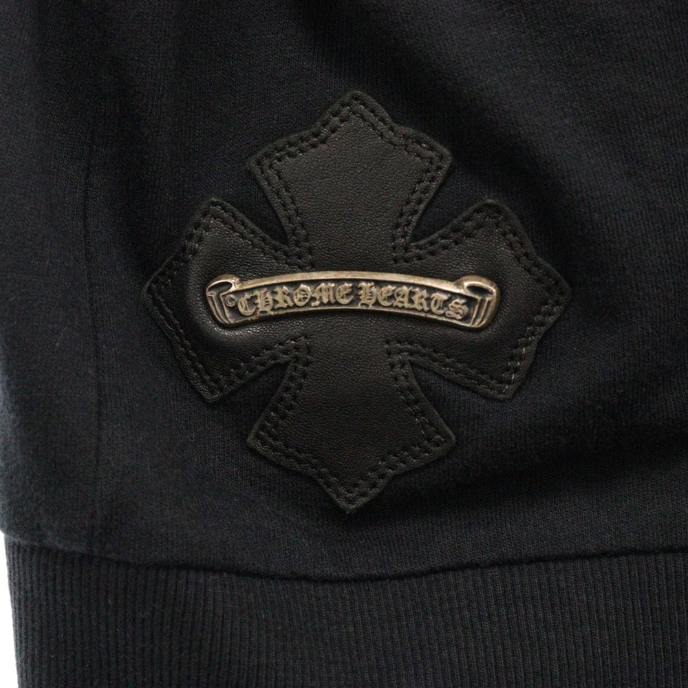 CHROME HEARTS(クロムハーツ) クロスボール レザーパッチ付き コットン ニット カーディガン ネイビー