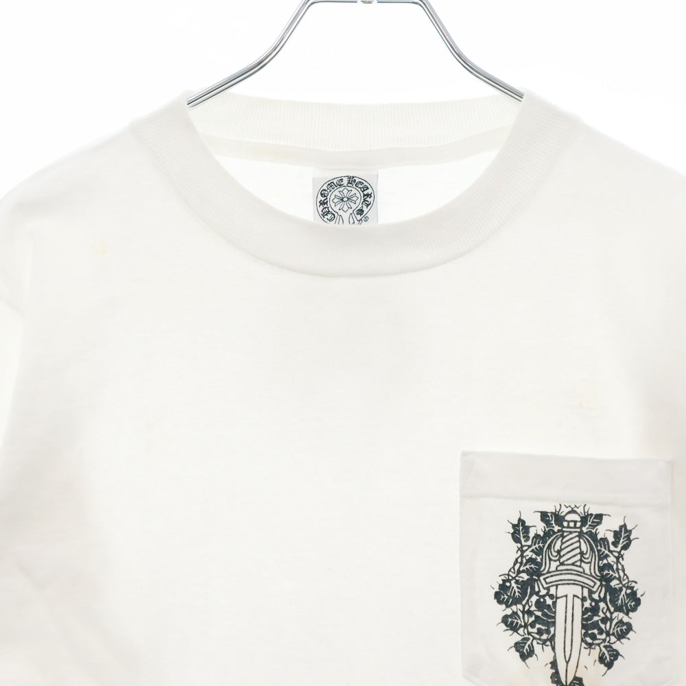 CHROME HEARTS(クロムハーツ) OLD Dagger logo L/S Tee オールドモデル ダガーロゴプリント長袖Tシャツ ホワイト