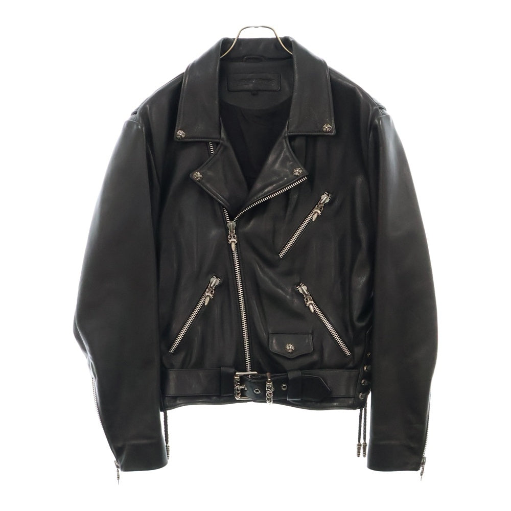 CHROME HEARTS(クロムハーツ) JJ DEAN ラージクロス装飾付きダガージップライダースレザージャケット
