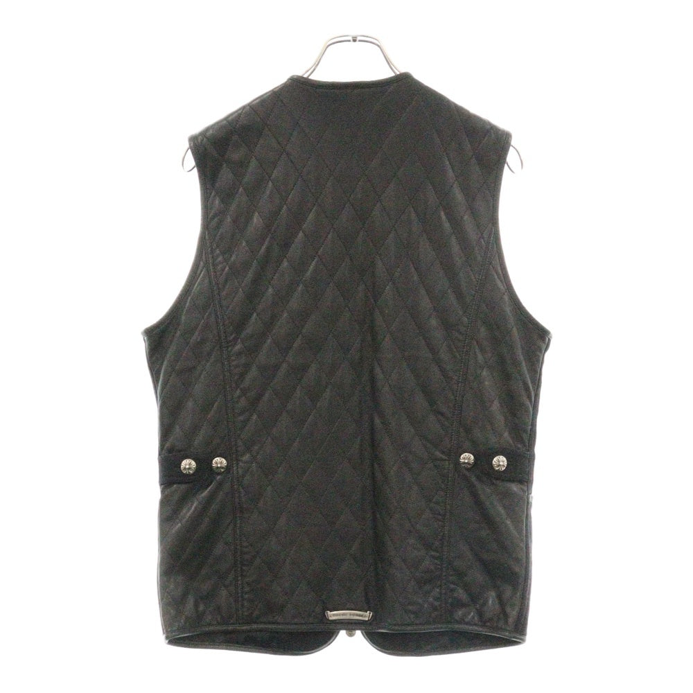 CHROME HEARTS(クロムハーツ) ウール切り替えクロスボールキルティングレザーベスト