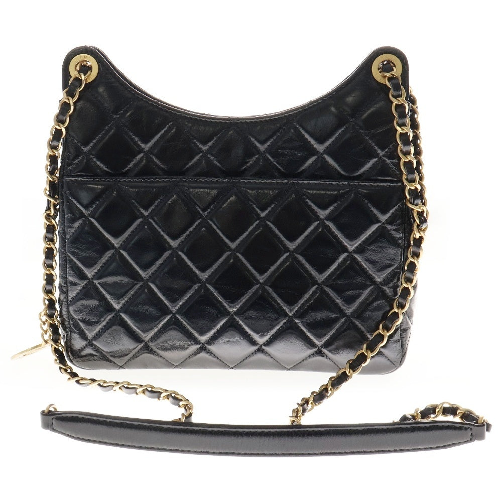 CHANEL(シャネル) Matelasse Hobo Bag マトラッセ ホーボー ショルダーバッグ ゴールド金具 ブラック