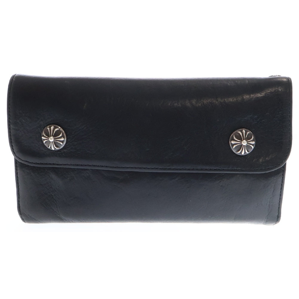 CHROME HEARTS(クロムハーツ) WAVE ウェーブ レザーウォレット 財布 ブラック BCA374