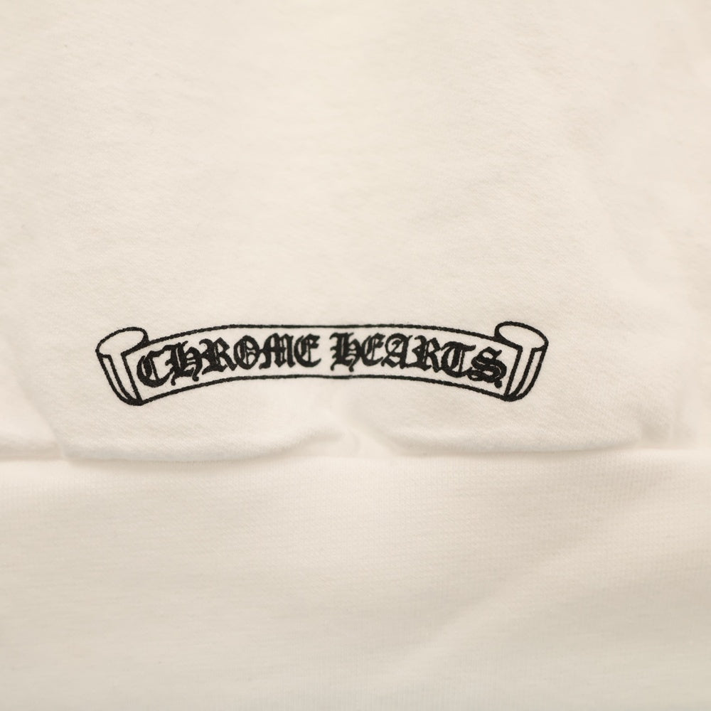 CHROME HEARTS(クロムハーツ) HORSESHOE PULLOVER HOODIE ホースシュー アームフローラル プリント スウェット プルオーバーパーカー ホワイト