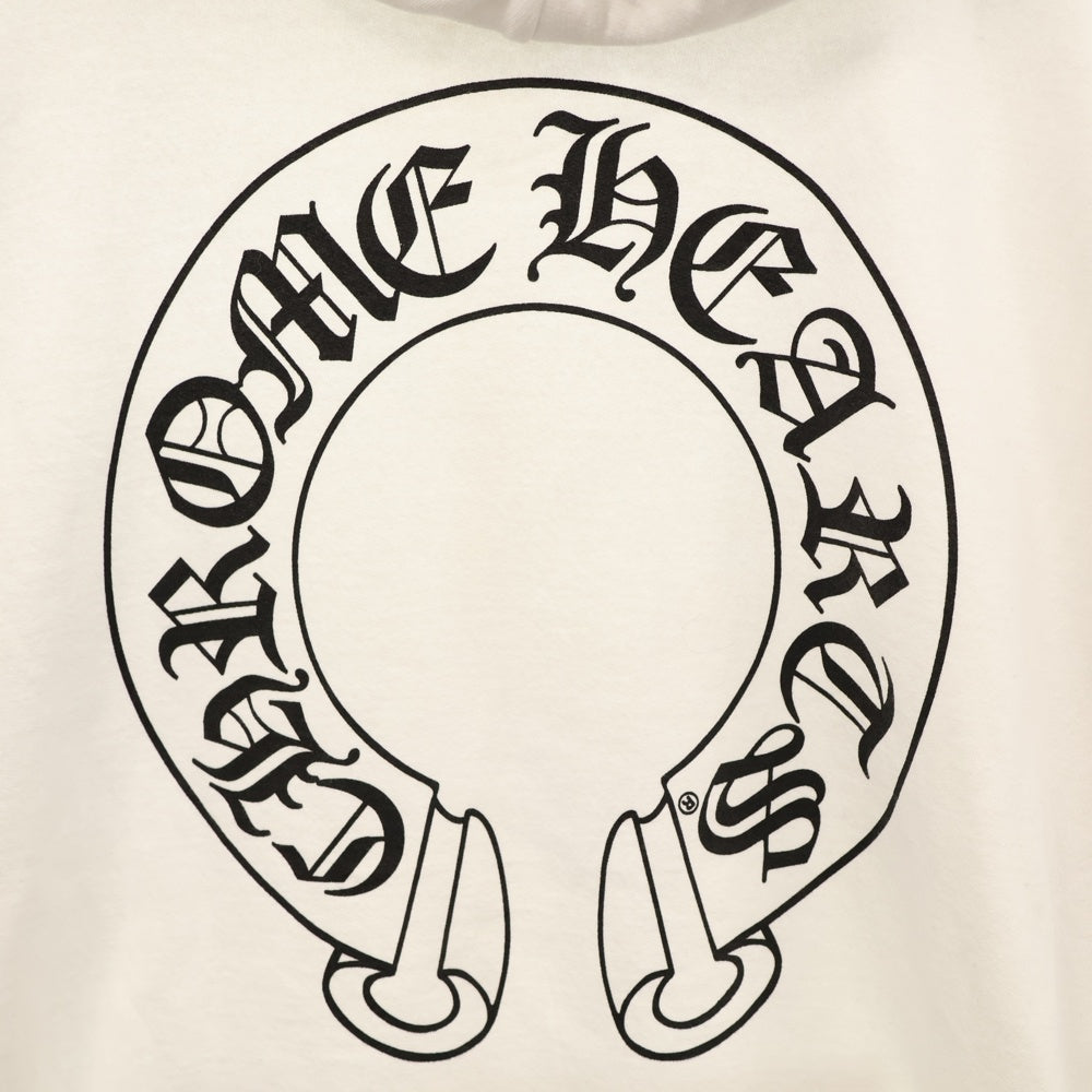 CHROME HEARTS(クロムハーツ) HORSESHOE PULLOVER HOODIE ホースシュー アームフローラル プリント スウェット プルオーバーパーカー ホワイト