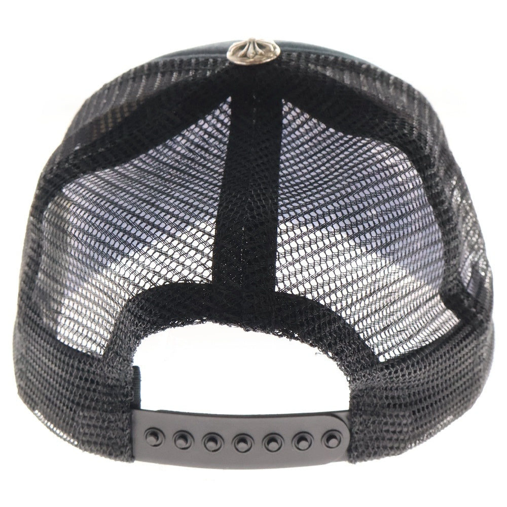 CHROME HEARTS(クロムハーツ) Cemetery Cross Patch Wool Trucker Cap セメタリークロスパッチ ウール トラッカー ベースボールキャップ 帽子 ブラック/ホワイト