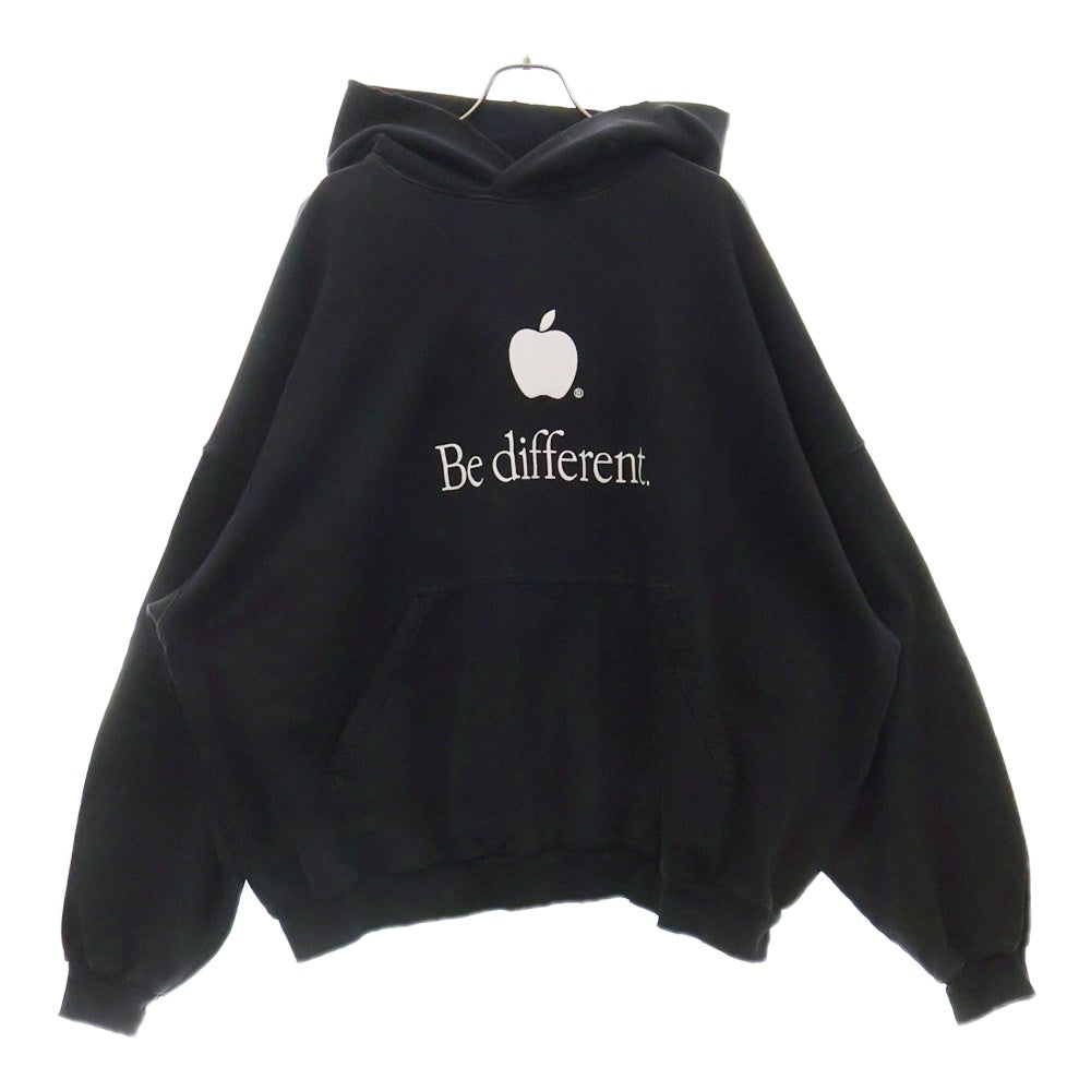 BALENCIAGA(バレンシアガ) 22SS Be different 刺繍プルオーバーパーカー 713677 TNVB4 ブラック
