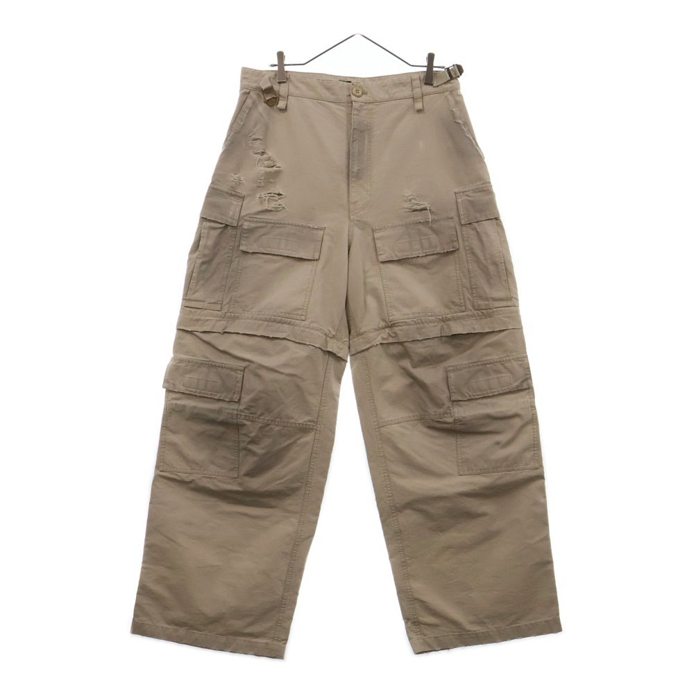 BALENCIAGA(バレンシアガ) ダメージ加工ラージカーゴロングパンツ 773255 TKP27 ベージュ