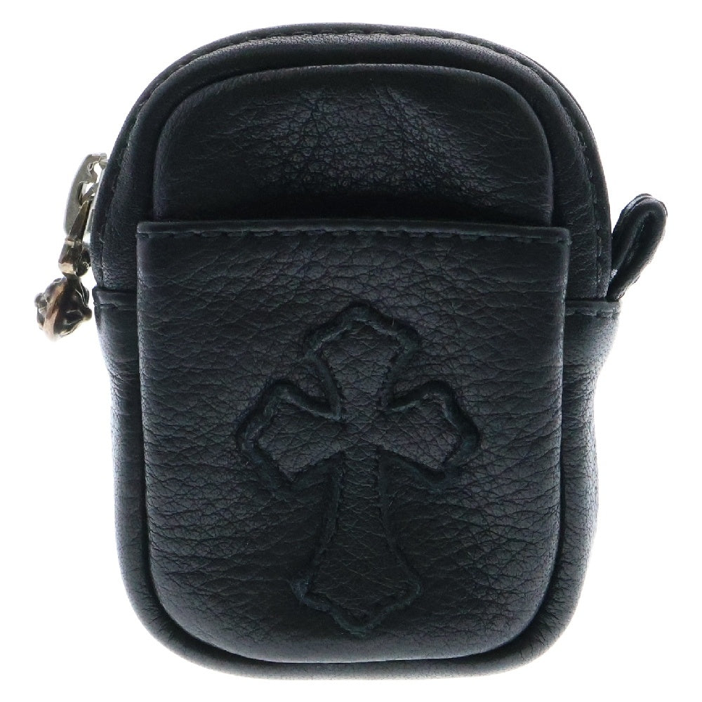 CHROME HEARTS(クロムハーツ) MICRO TAKA マイクロタカ クロスパッチ付きレザーエアポッズAirPodsケース ブラック