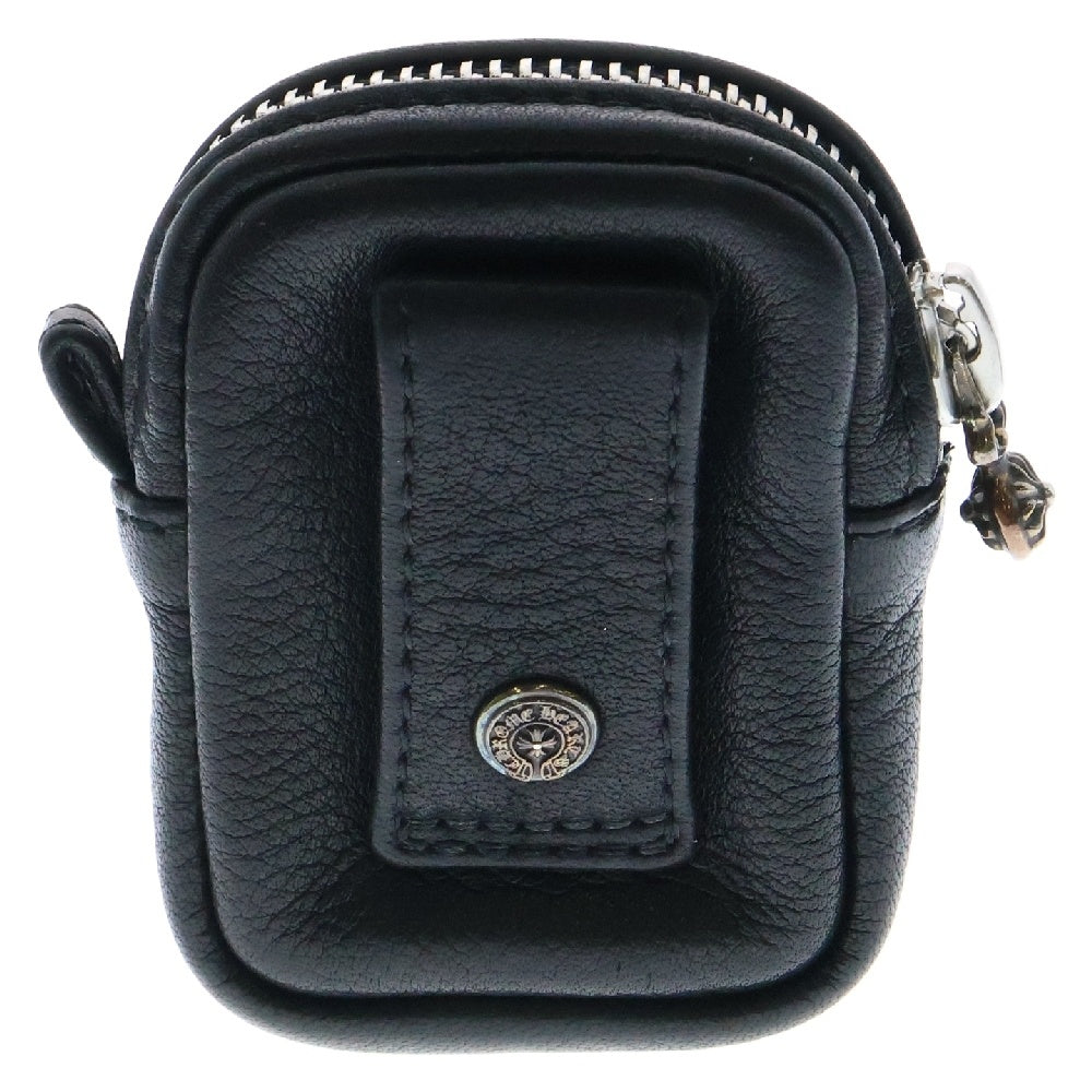 CHROME HEARTS(クロムハーツ) MICRO TAKA マイクロタカ クロスパッチ付きレザーエアポッズAirPodsケース ブラック