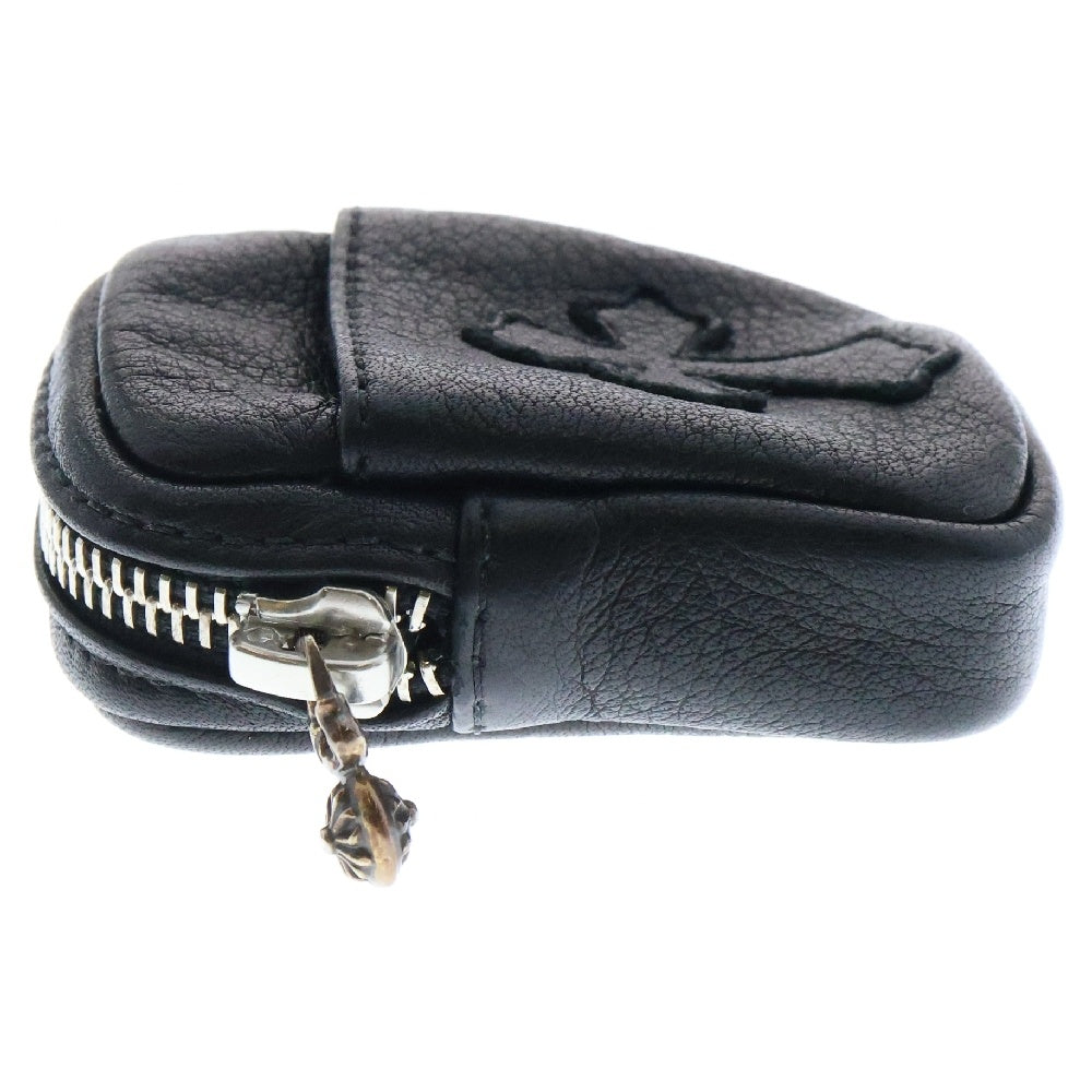 CHROME HEARTS(クロムハーツ) MICRO TAKA マイクロタカ クロスパッチ付きレザーエアポッズAirPodsケース ブラック
