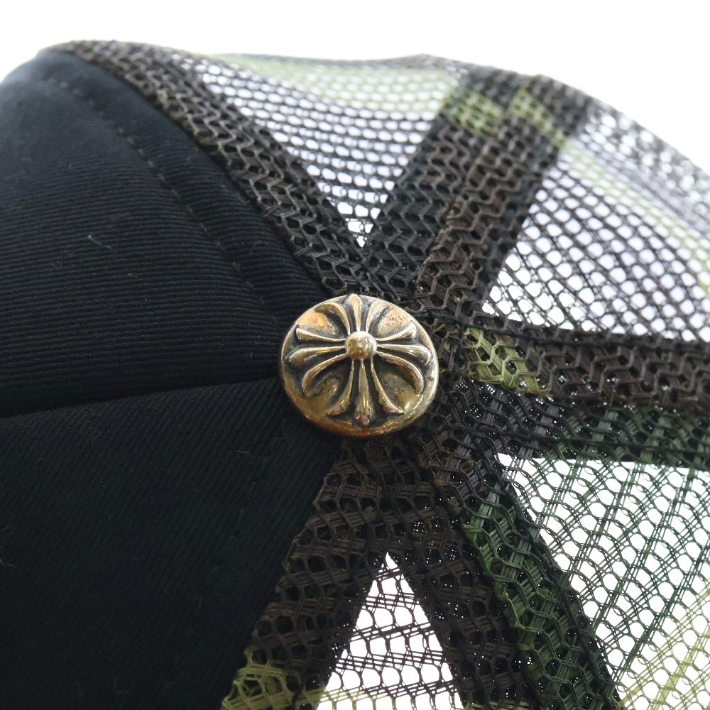CHROME HEARTS(クロムハーツ) TRUCKER CAP トラッカーキャップ CH刺繍パッチクロスボール付メッシュ帽子 ブラック/カーキ
