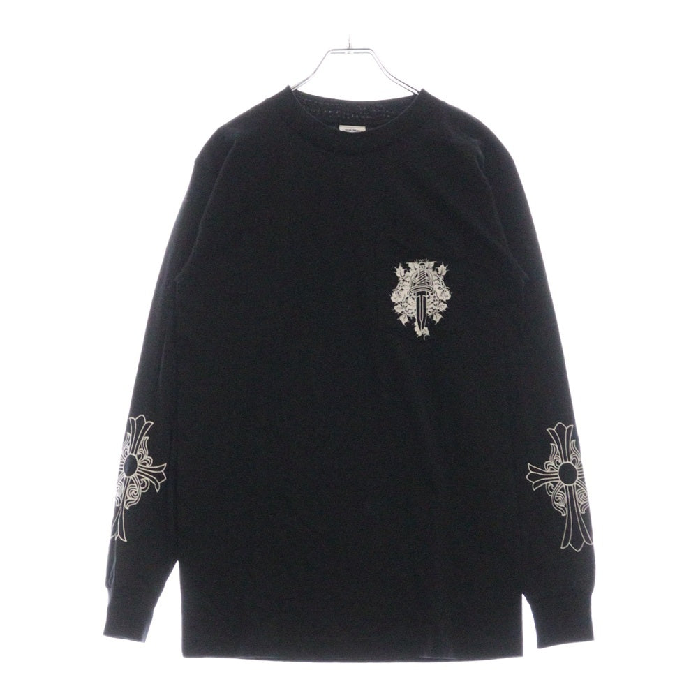 CHROME HEARTS(クロムハーツ) OLD Dagger logo L/S Tee オールドモデル ダガーロゴプリント長袖Tシャツ ブラック