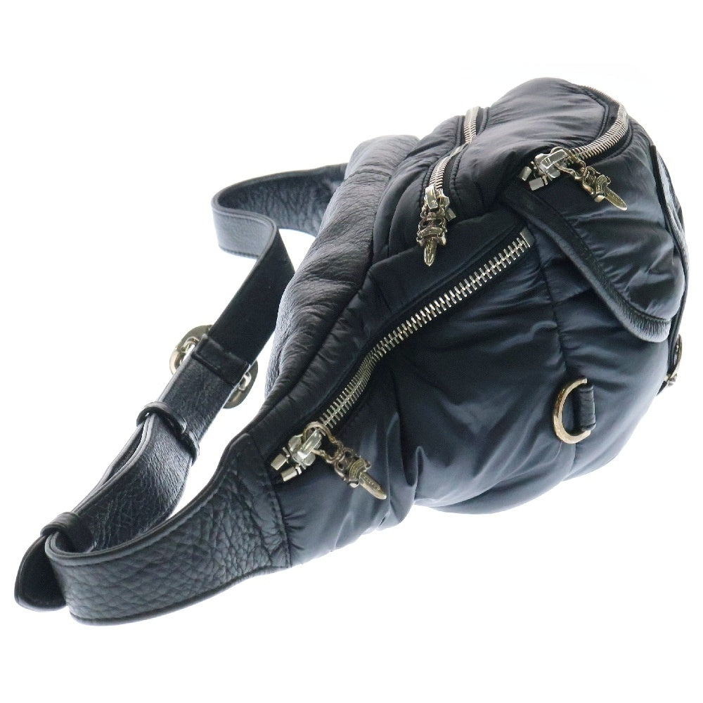 CHROME HEARTS(クロムハーツ) #1 SNAT PACK スナットパック ダガージップガンスリンガーベルト ナイロン切替 レザーウエストバッグ ブラック