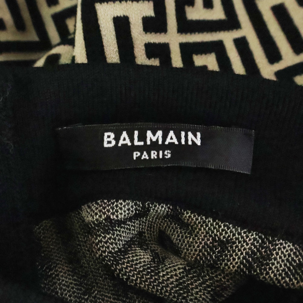 BALMAIN(バルマン) Monogram Skirt モノグラム ジャガード スカート レディース ブラック/ブラウン