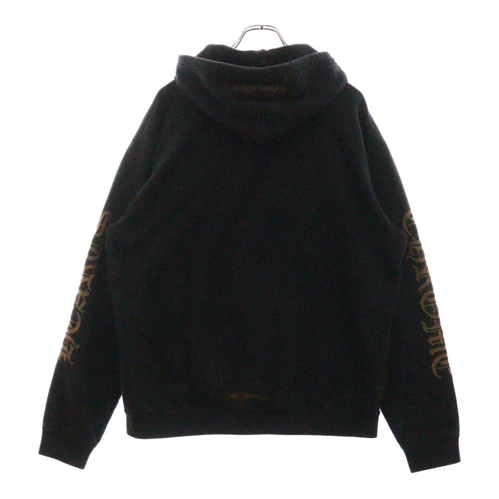 CHROME HEARTS(クロムハーツ) SWTSHRT PLVR バーティカルロゴ 袖プリントプルオーバースウェットパーカー ブラック/ブラウン