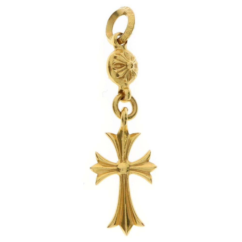 CHROME HEARTS(クロムハーツ) 22K 1BT TNY CH CRS 1ボールタイニーCHクロス チャーム ゴールドネックレストップ