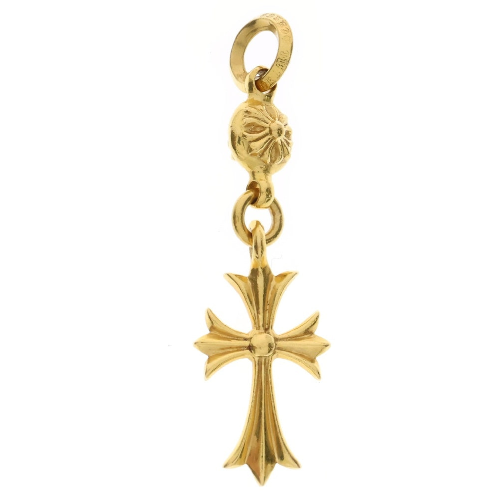CHROME HEARTS(クロムハーツ) 22K 1BT TNY CH CRS 1ボールタイニーCHクロス チャーム ゴールドネックレストップ