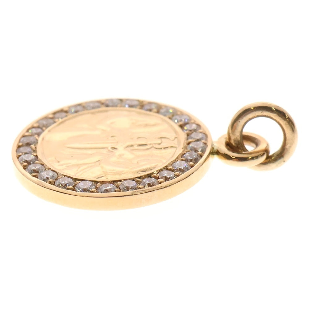 CHROME HEARTS(クロムハーツ) 22K CHRM ANGL MDL AFTER P/DIA エンジェルメダル アフターPAVEダイヤ ペンダントトップ ゴールド