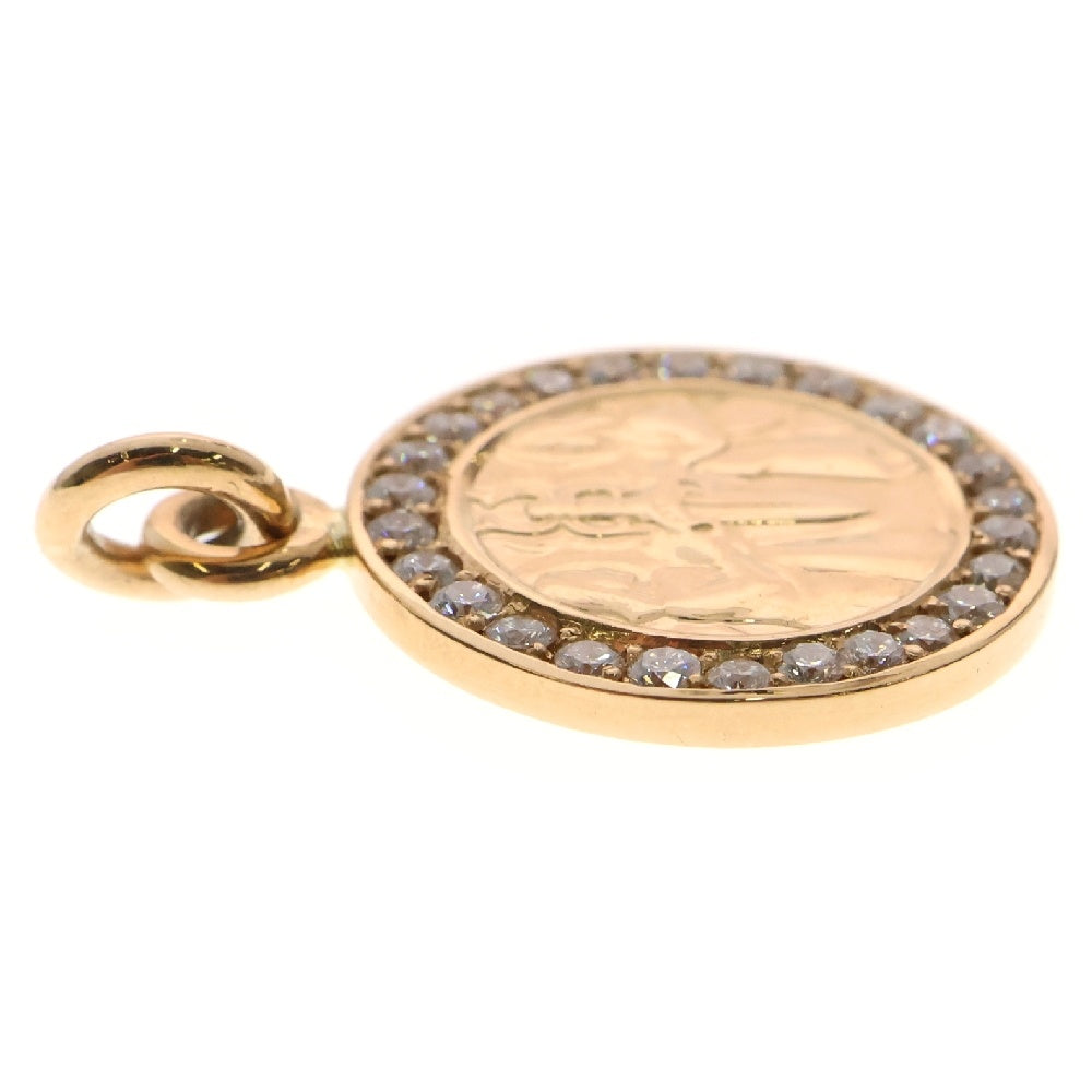 CHROME HEARTS(クロムハーツ) 22K CHRM ANGL MDL AFTER P/DIA エンジェルメダル アフターPAVEダイヤ ペンダントトップ ゴールド