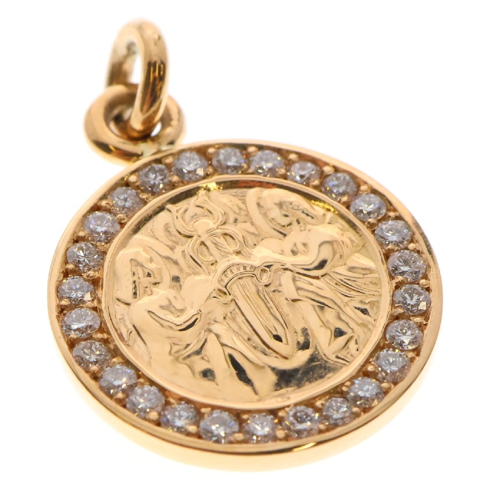 CHROME HEARTS(クロムハーツ) 22K CHRM ANGL MDL AFTER P/DIA エンジェルメダル アフターPAVEダイヤ ペンダントトップ ゴールド