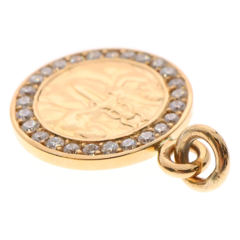 CHROME HEARTS(クロムハーツ) 22K CHRM ANGL MDL AFTER P/DIA エンジェルメダル アフターPAVEダイヤ ペンダントトップ ゴールド