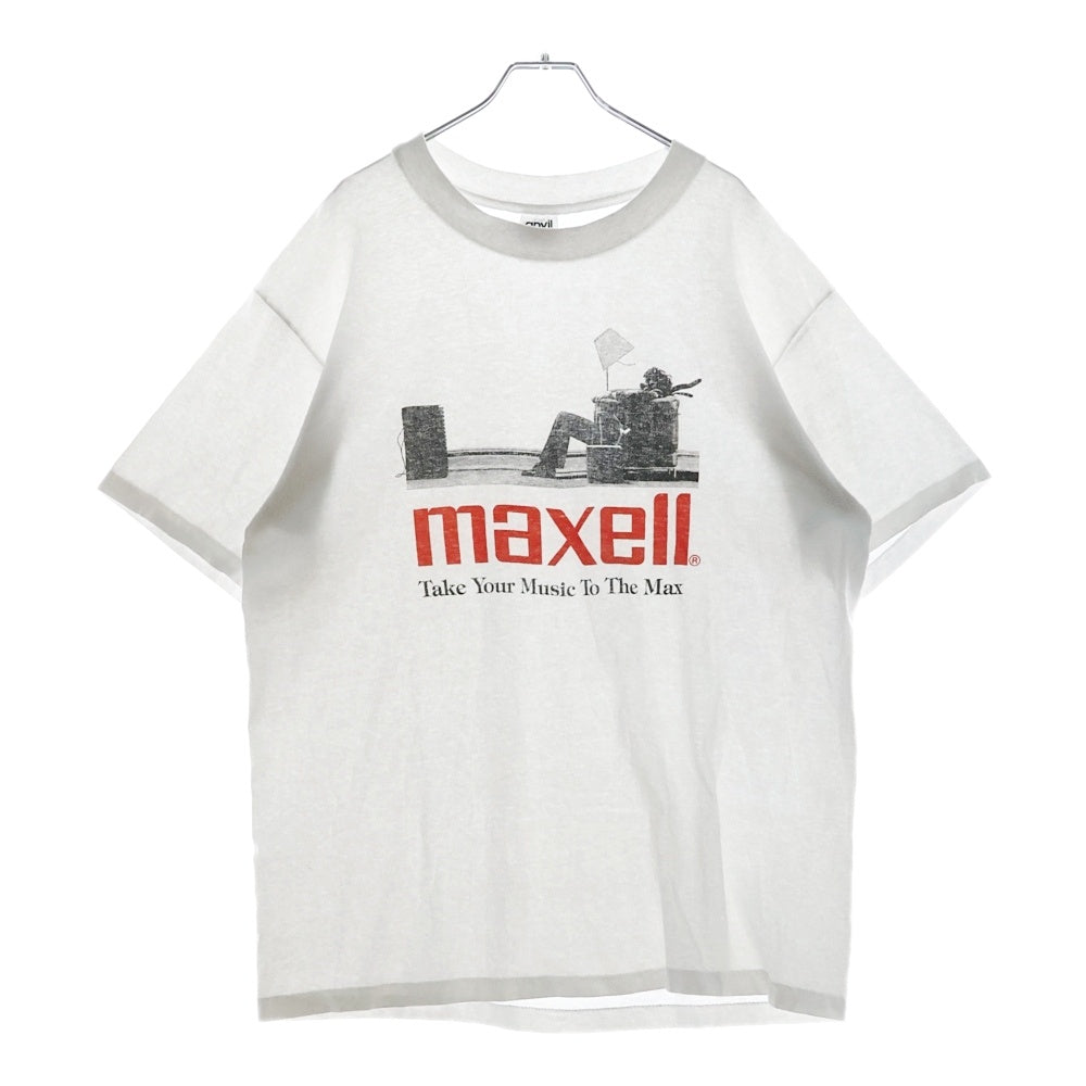VINTAGE(ヴィンテージ) 90's anvil maxell Take Your Music To The Max マクセル 半袖プリントTシャツ カットソー ホワイト