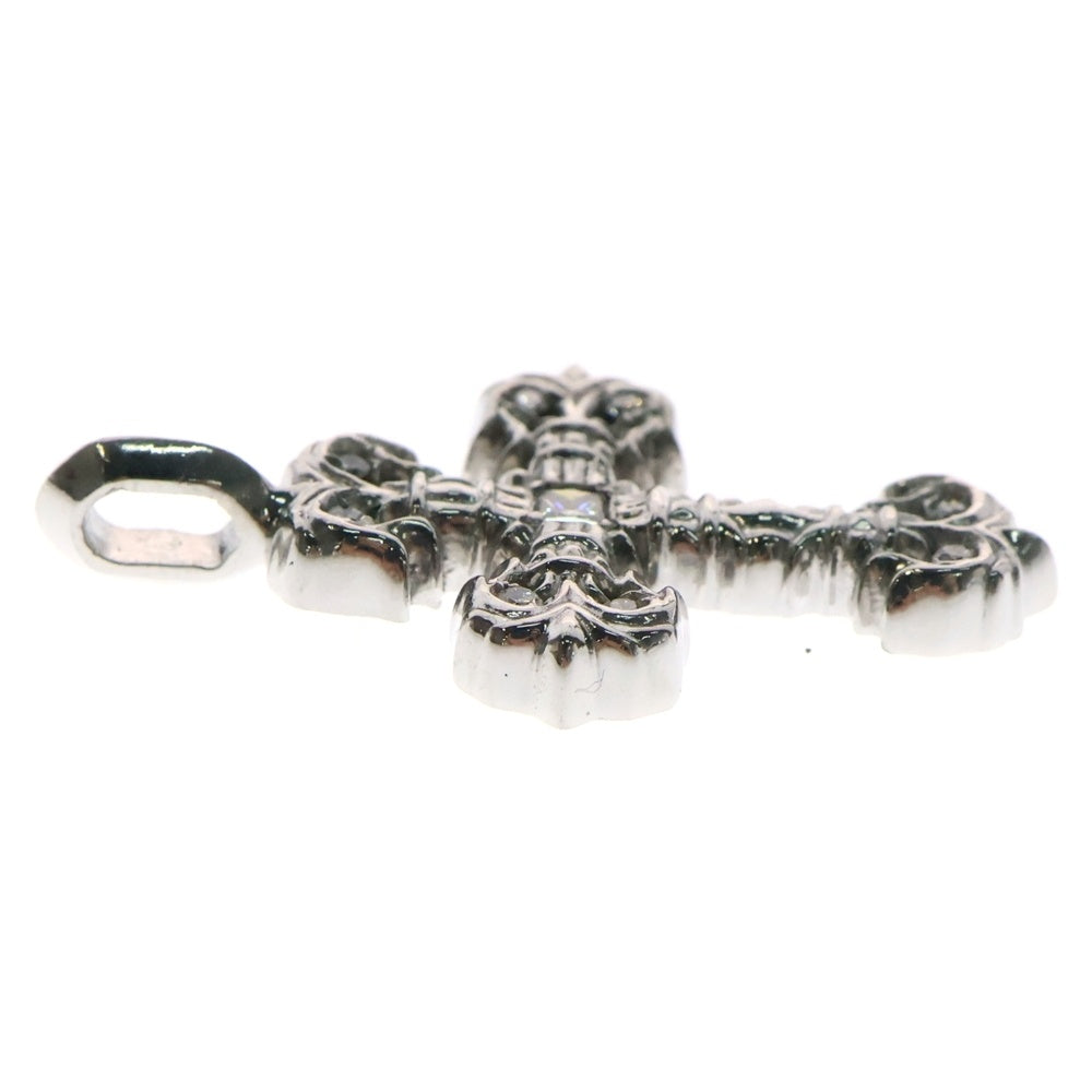 CHROME HEARTS(クロムハーツ) 18K CHARM FILIGREE TINY P DMND タイニーフィリグリー PAVEダイヤ ホワイトゴールドネックレストップ