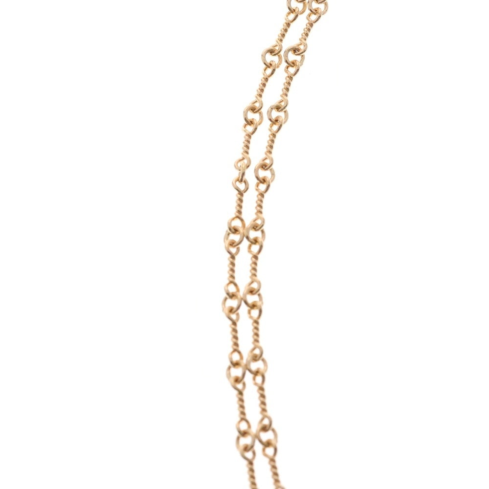 CHROME HEARTS(クロムハーツ) 22K NECKCHAIN T18 ツイストチェーン18inch アルファベットチャームゴールドネックレス