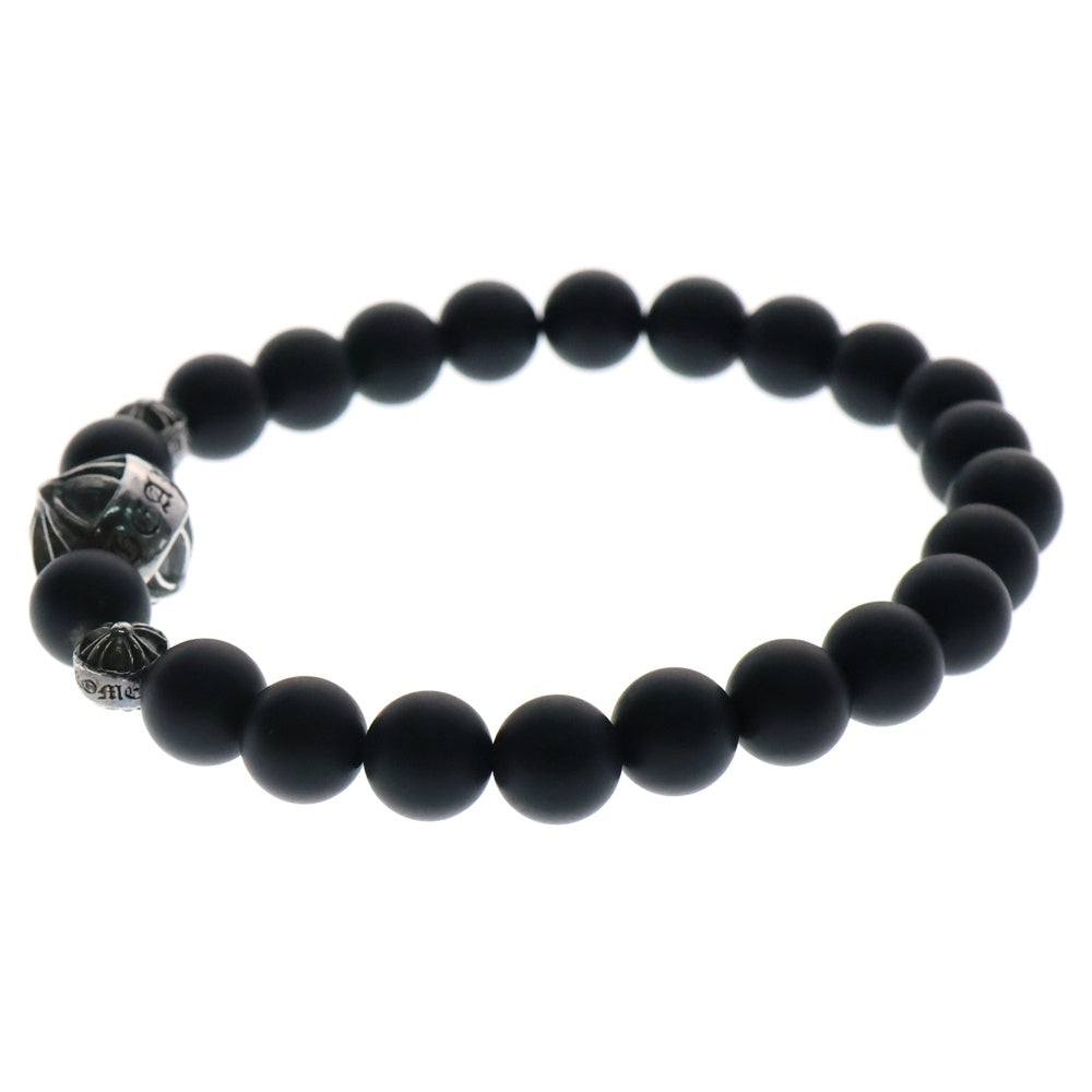 CHROME HEARTS(クロムハーツ) 8mm BEAD 8mmビーズブレス 8mmオニキスビーズブレスレット ブラック/シルバー