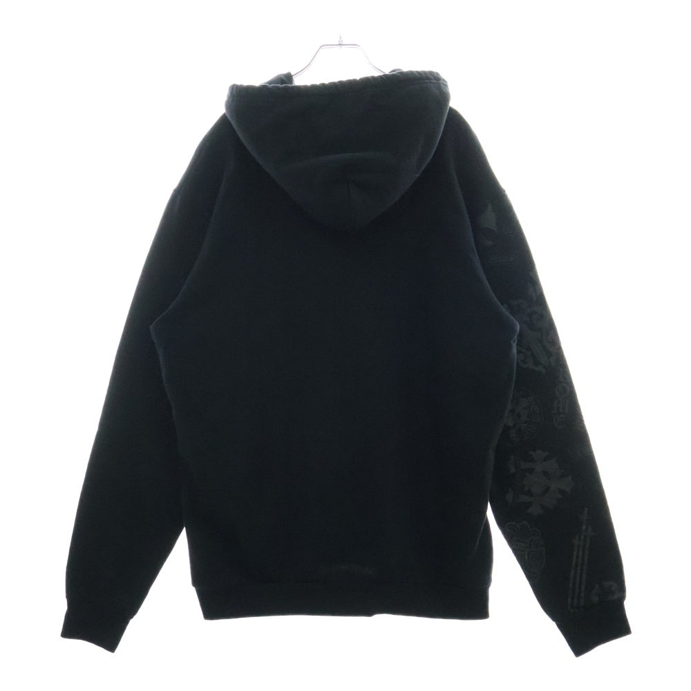 CHROME HEARTS(クロムハーツ) STENCIL HOODIE 袖ステンシル バックホースシュー プリント プルオーバーパーカー フーディー ブラック
