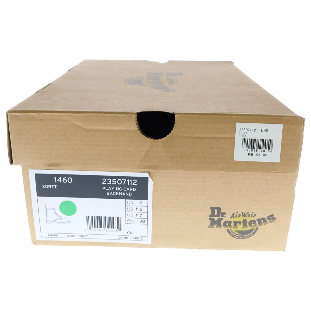 Dr.Martens(ドクターマーチン) 18SS CORE PRINT PLAYING CARD 1460 総柄プリント レーズアップ ハイカットブーツ シューズ レディース 23507112 ブラック/ホワイト