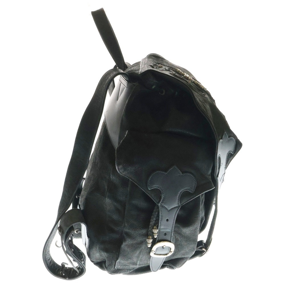 CHROME HEARTS(クロムハーツ) BACKPACK FILIG CROSS-S ラージバックパック フィリグリークロス付きガンスリンガーストラップレザーバックパック ブラック