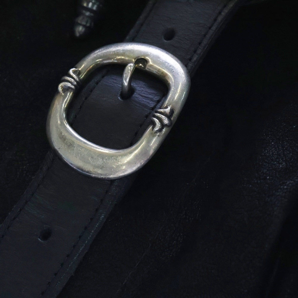 CHROME HEARTS(クロムハーツ) BACKPACK FILIG CROSS-S ラージバックパック フィリグリークロス付きガンスリンガーストラップレザーバックパック ブラック