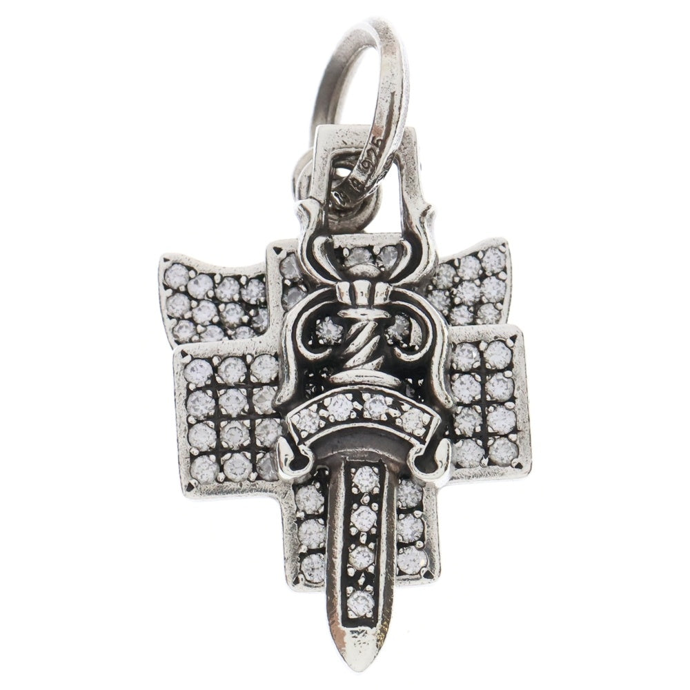 CHROME HEARTS(クロムハーツ) 3TRINKETS P D スリートリンケッツ PAVEダイヤ シルバーネックレストップ