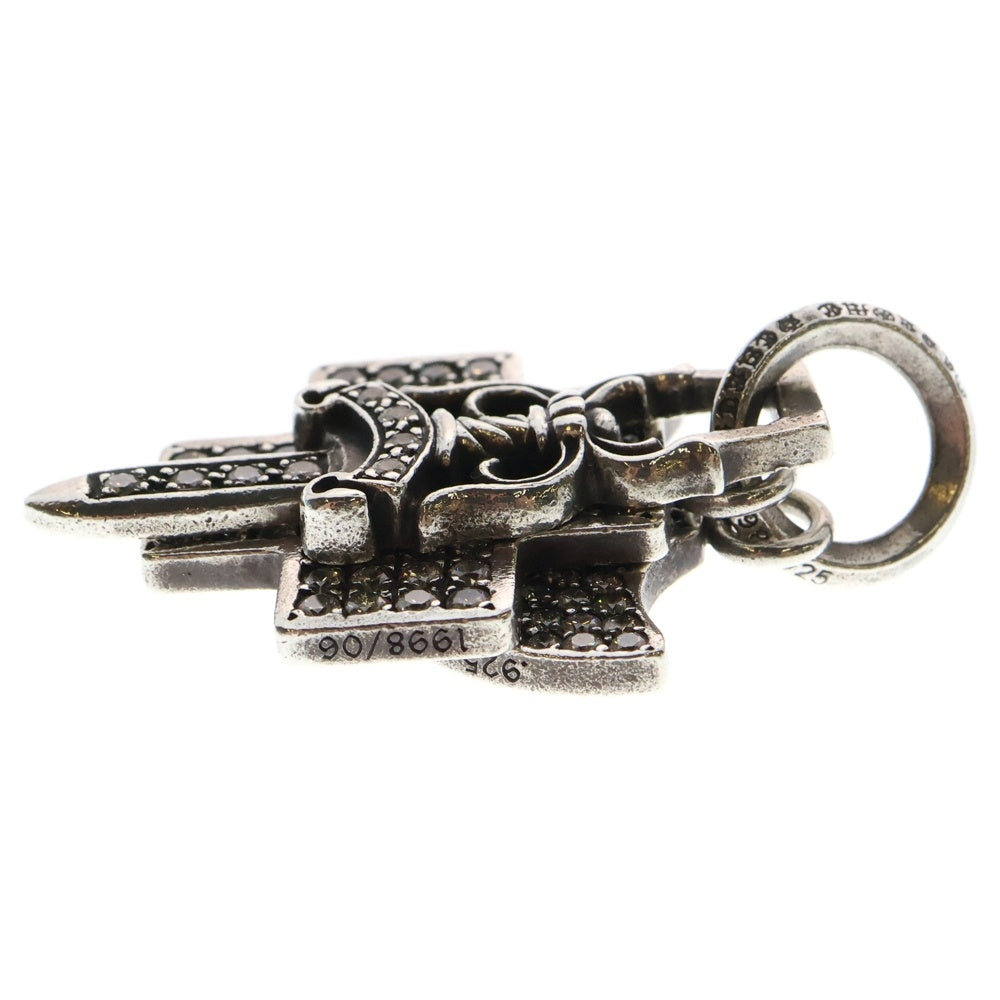 CHROME HEARTS(クロムハーツ) 3TRINKETS P D スリートリンケッツ PAVEダイヤ シルバーネックレストップ