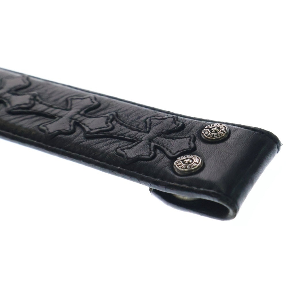 CHROME HEARTS(クロムハーツ) 1.5 STRAP CEMETERY 1.5inchセメタリークロスパッチ レザーベルト ブラック