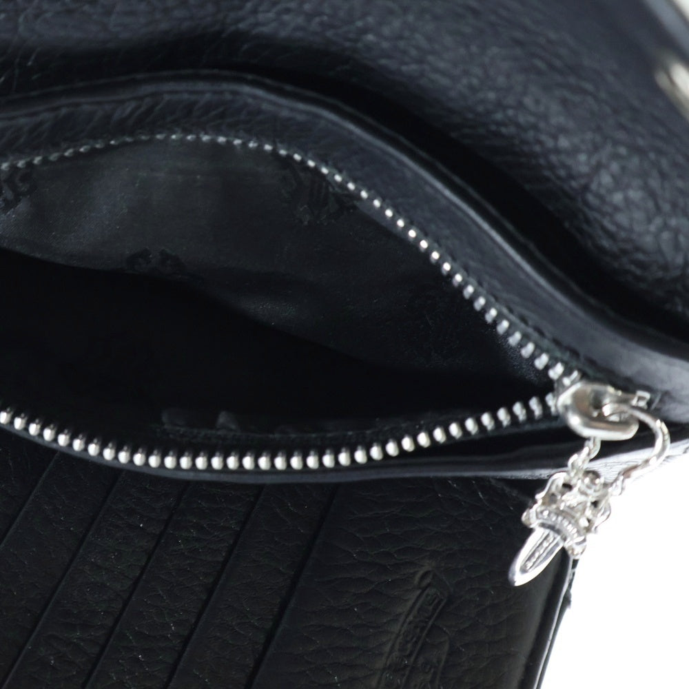 CHROME HEARTS(クロムハーツ) WAVE ウェーブ レザーウォレット 財布 ブラック/ホワイト